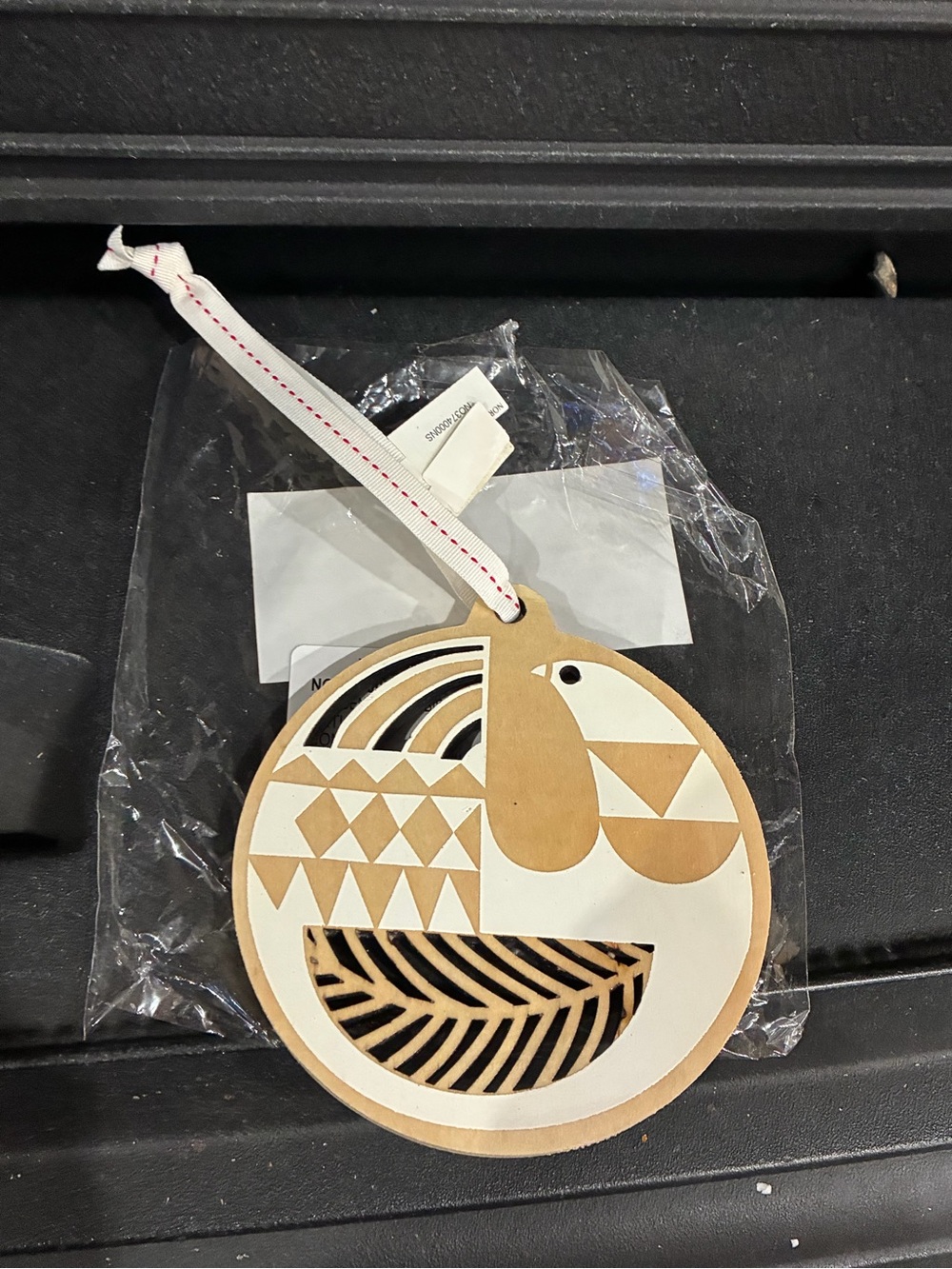 Nordstrom Wooden Cutout Bird Christmas Holiday Ornament Natural Beige Brand New